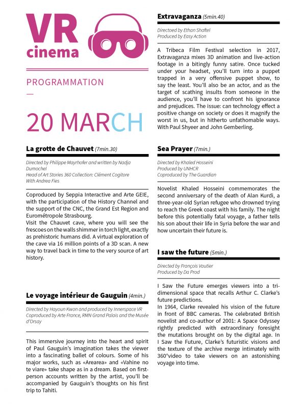 VR cinema - 20 mars EN
