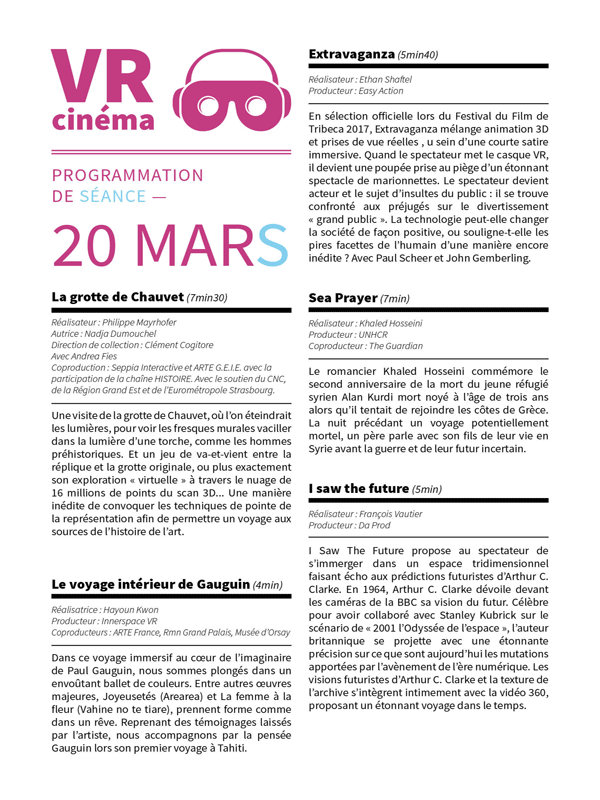 VR cinéma - 20 mars